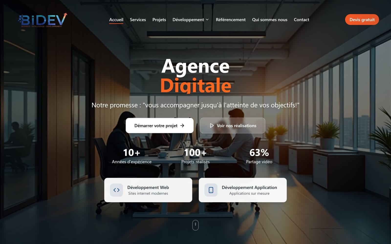 Aperçu de b-i-dev.com — le site de l'agence